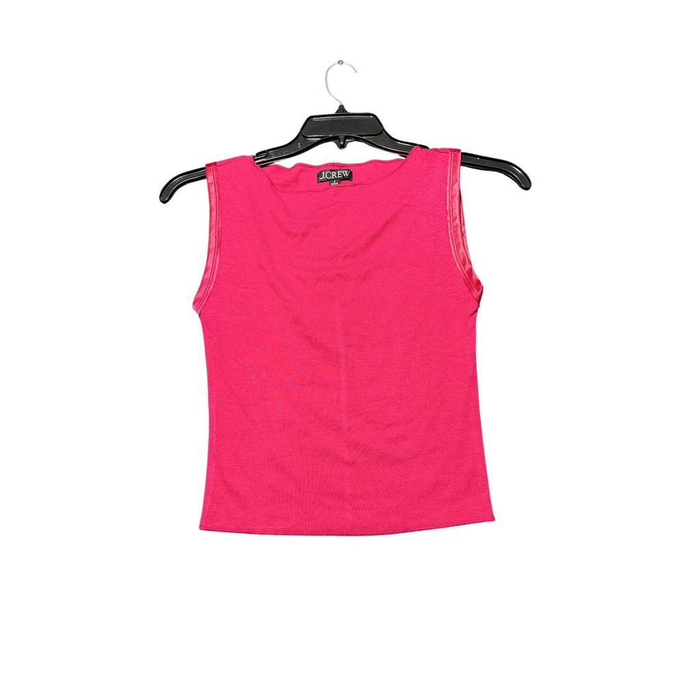 J Crew‎ Sleeveless Shell Top Womens Size S Pink Excellent Condition Satin Trim